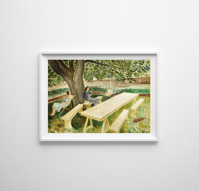 Canvas poster Eric Ravilious Two Women in a Garden