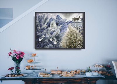 Wall art Farm House and Field by Eric Ravilious
