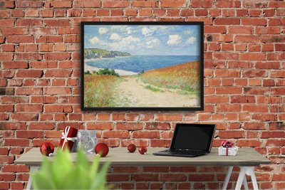 Poster Monet Claude Road in the Wheatfields at Pourville
