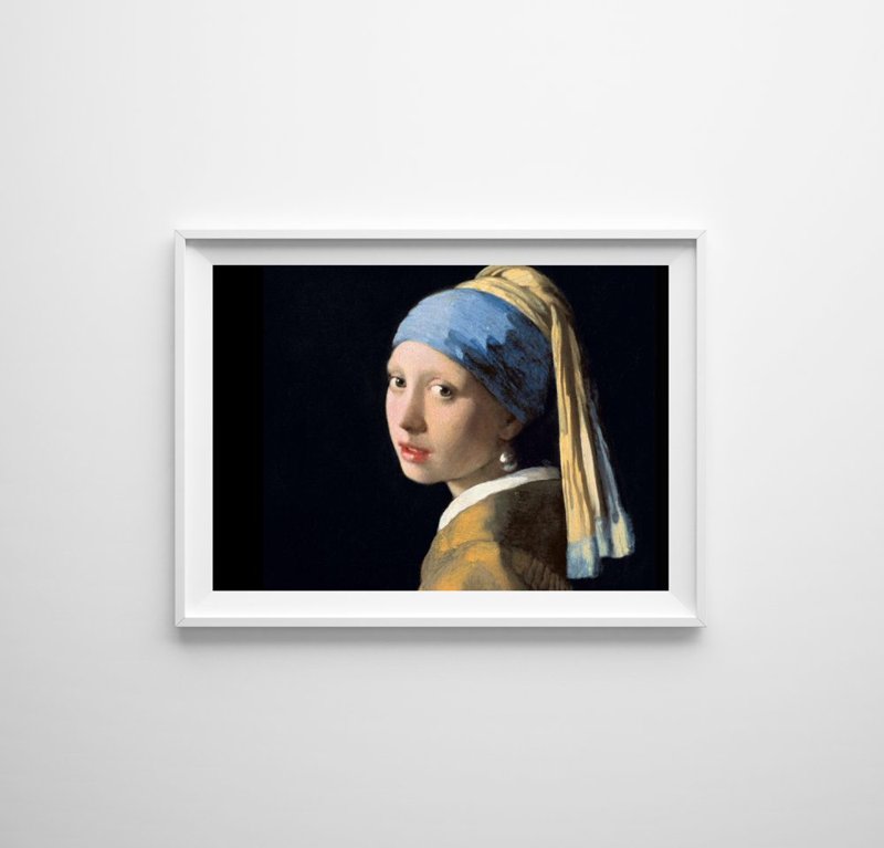 Vintage poster art Girl with a Pearl Earring by Johannes Vermeer