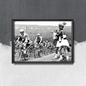 Vintage poster art Tour de France Photography Riders Pass Majorettes