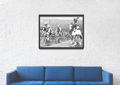 Vintage poster art Tour de France Photography Riders Pass Majorettes