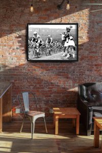 Vintage poster art Tour de France Photography Riders Pass Majorettes