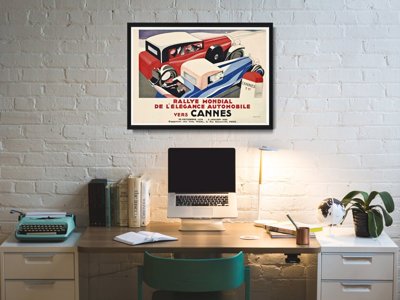Vintage poster Rallye Mondial de l’elegance Automobile vers Cannes