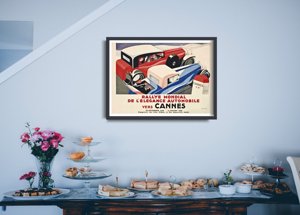 Vintage poster Rallye Mondial de l’elegance Automobile vers Cannes