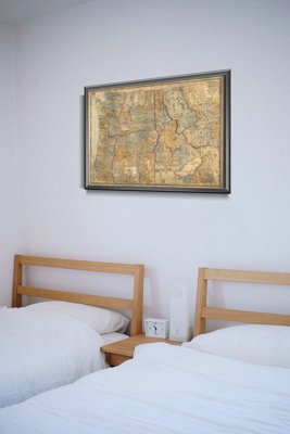 Wall art Sectional map of Washington Oregon Idaho Western Montana
