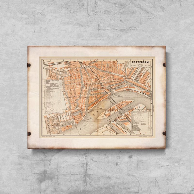 Vintage poster Old Map of Toledo Spain