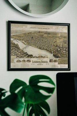 Vintage poster art Old Map of Osaka City Japan