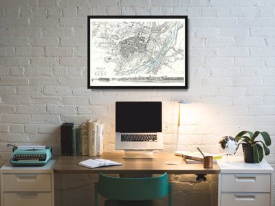 Vintage poster Old Liverpool Map