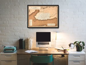 Poster Old Map of Alexandria Virginia Columbia Maryland