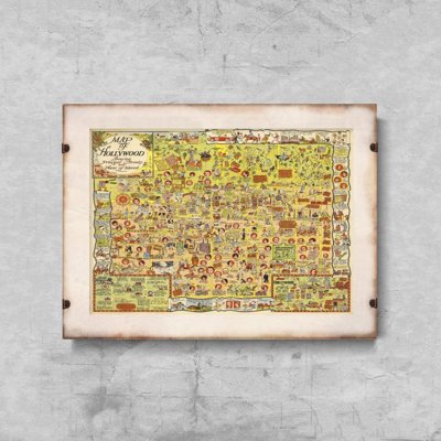 Vintage poster art Old Map of Hollywood Los Angeles