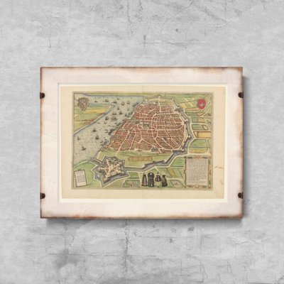 Poster Old Map of Antwerp Amberes Belgium