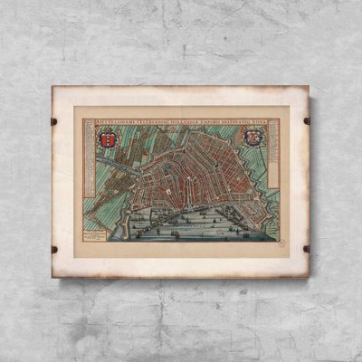 Wall art Old Map of Amsterdam the Netherlands