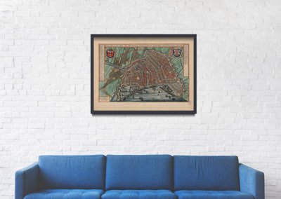 Wall art Old Map of Amsterdam the Netherlands