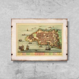 Poster Old Map of the Island Malta Valletta