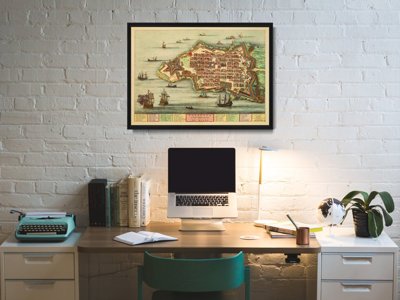 Poster Old Map of the Island Malta Valletta