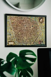 Poster Braun and Hogenberg Old Map and Gravure From Bologna Italy