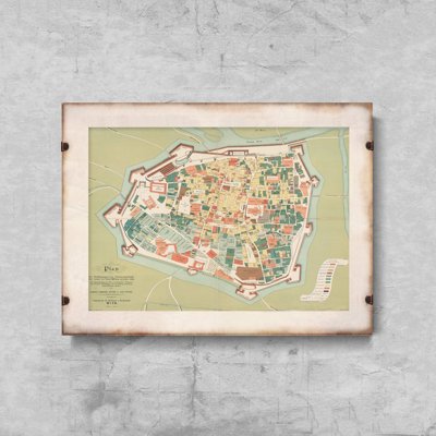 Vintage poster Old Map of Wien with Concave Austria