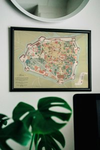 Vintage poster Old Map of Wien with Concave Austria