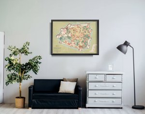 Vintage poster Old Map of Wien with Concave Austria