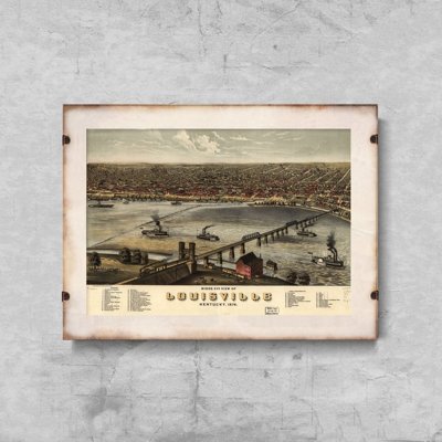 Wall art Birdseye View Old Map Louisville Kentucky