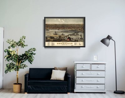 Wall art Birdseye View Old Map Louisville Kentucky