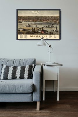 Wall art Birdseye View Old Map Louisville Kentucky