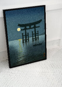 Poster Shichiri Beach in Soshu by Kawase Hasui