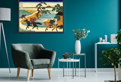 Vintage poster art The Fields of Sekiya Katsushika Hokusai Ukiyo-e