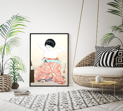 Vintage poster Woman Before A Mirror Torii-Kotondo Ukiyo-e