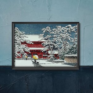 Canvas poster Zojoji Temple in Snow Kawase Hasui Ukiyo-e