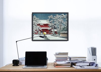 Canvas poster Zojoji Temple in Snow Kawase Hasui Ukiyo-e