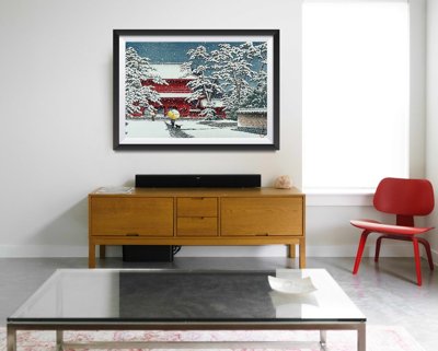 Canvas poster Zojoji Temple in Snow Kawase Hasui Ukiyo-e