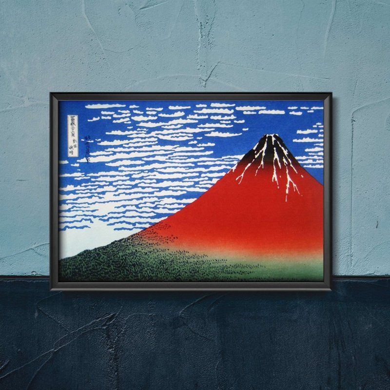 Poster Red Fuji Southern Wind Clear Morning Katsushika Hokusai