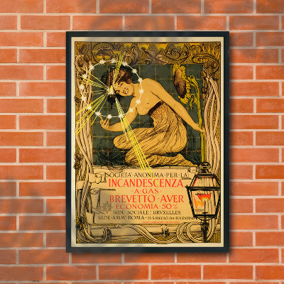 Poster Societa Anonima per la Incandescenza a Gas Roma