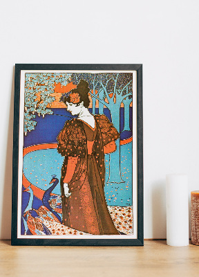 Vintage poster LEstampe moderne La Femme au paon