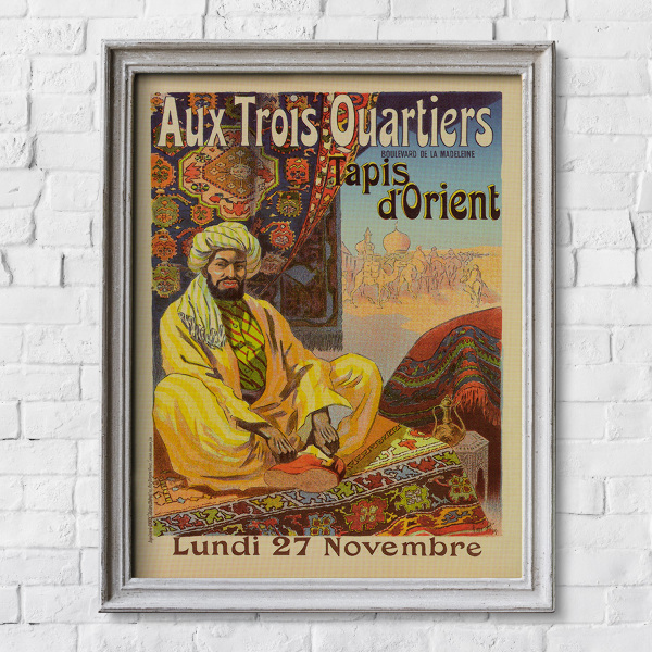 Vintage poster Aux Trois Quartiers Tapis dOrient