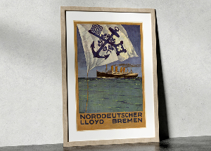 Wall art Calendar page for Norddeutscher Lloyd Bremen II