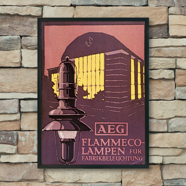 Wall art AEG Flammeco Lampen fur Fabrikbeleuchtung brochure cover