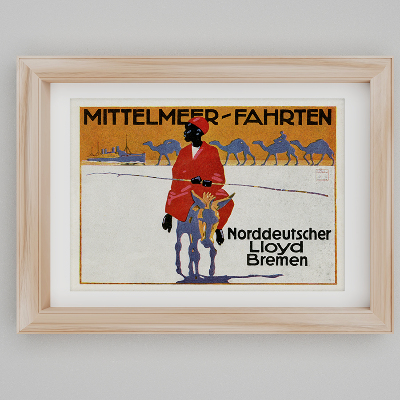 Wall art Mittelmeer Fahrten Norddeutscher Lloyd Bremen Mediterranean Journeys advertising for North German Lloyd Bremen