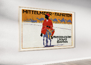 Wall art Mittelmeer Fahrten Norddeutscher Lloyd Bremen Mediterranean Journeys advertising for North German Lloyd Bremen
