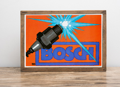 Wall art Bosch spark plugs