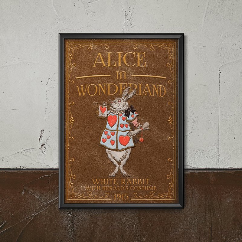 Wall art Alice in Wonderland White Rabbit with Heralds Costme