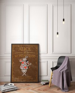 Wall art Alice in Wonderland White Rabbit with Heralds Costme