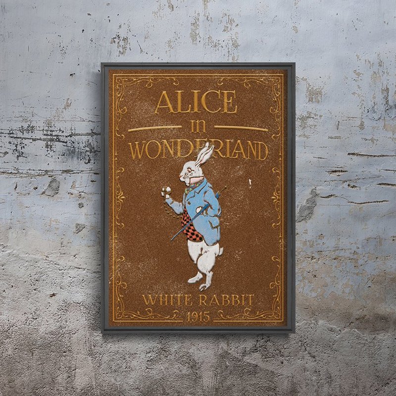 Wall art Alice in Wonderland White Rabbit