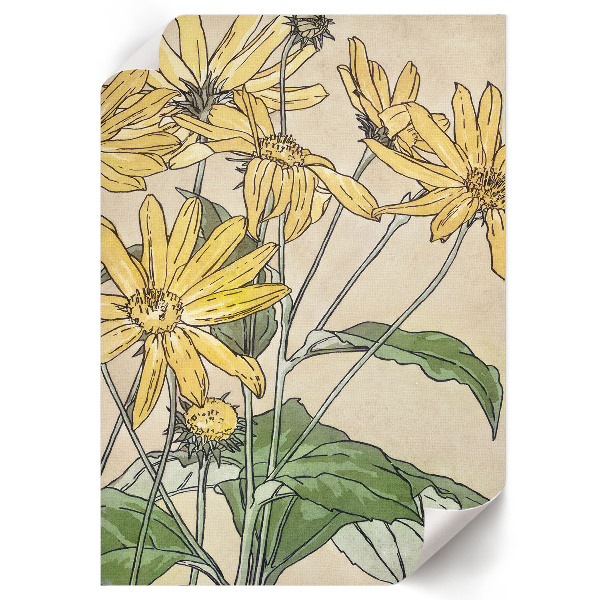 Wall print featuring sunflowers
