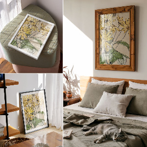 Wall print featuring sunflowers