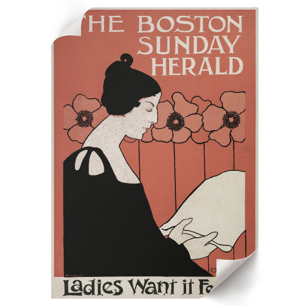 Decorative poster Woman with a newspaper