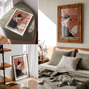 Decorative poster Woman with a newspaper