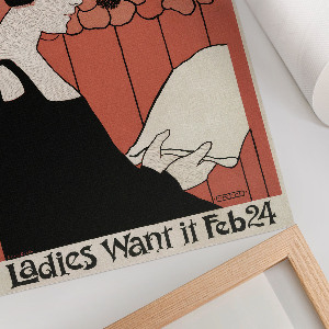 Decorative poster Woman with a newspaper